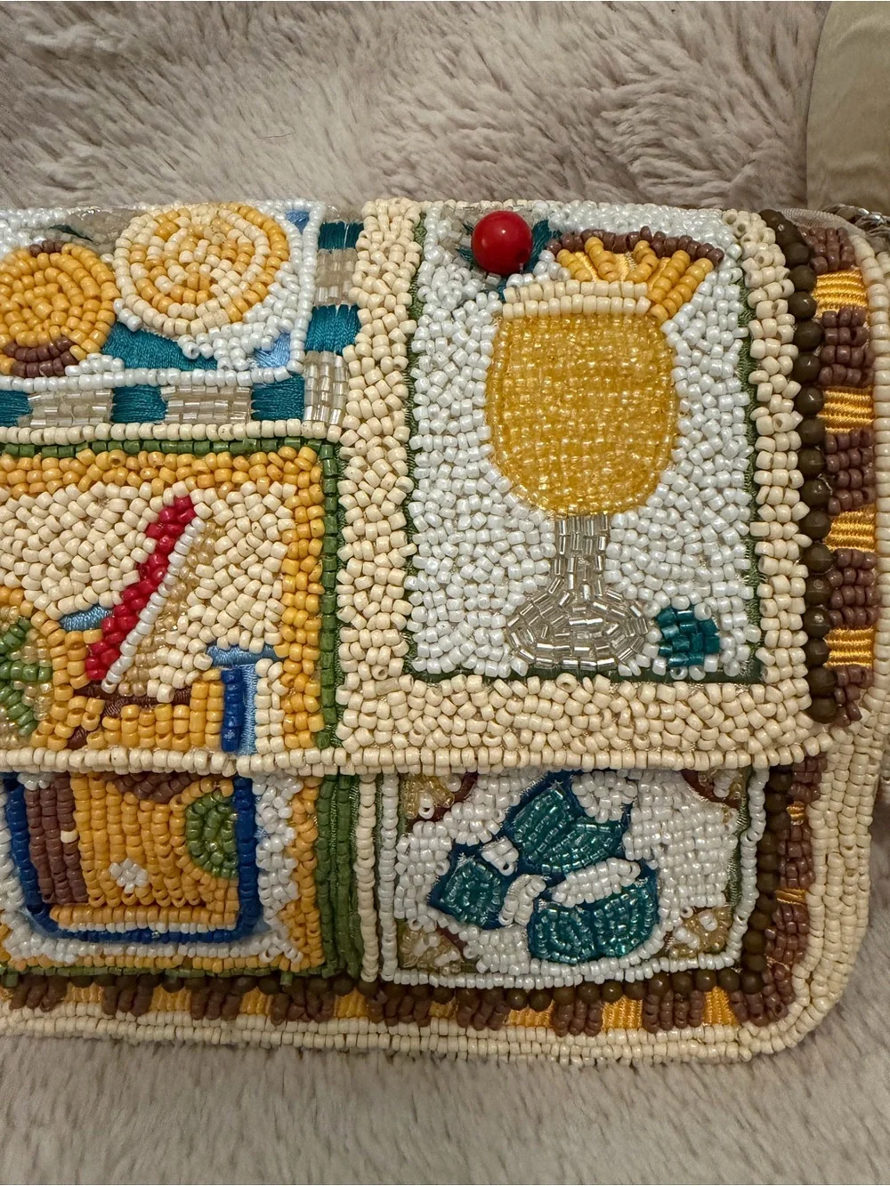 Viral TJ Maxx Beaded Bag - Tropical Cocktail Theme With Beaded Cocktail Charm